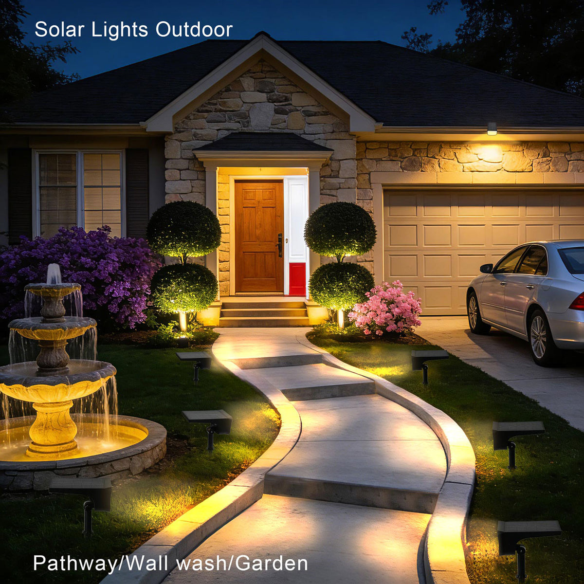 Solar Spot Lights Outdoor 2‑Pack, App‑Controlled Tunable White RGB, IP67 Waterproof Landscape Lights for Garden Yard | Eluntrix