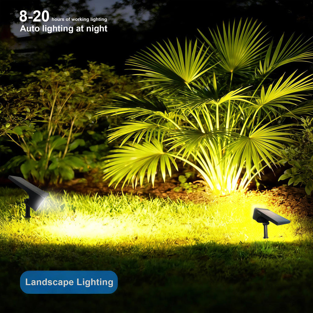 Solar Spot Lights Outdoor 2‑Pack, App‑Controlled Tunable White RGB, IP67 Waterproof Landscape Lights for Garden Yard | Eluntrix